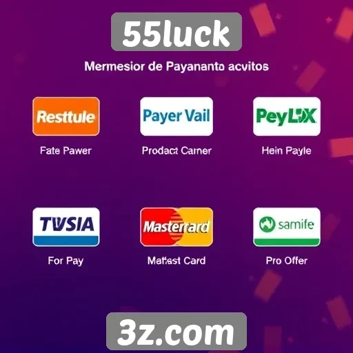 Métodos de pagamento aceitos no 55luck